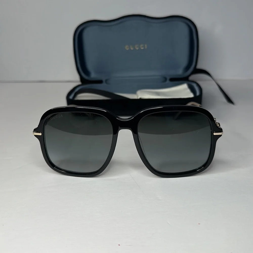 💯 - New Authentic Women's Rectangle Oversized Gg0887s 001 57mm Sunglasses - Picture 5 of 13